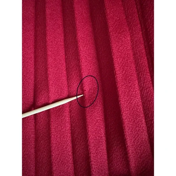 Vintage 60s 70s Red Check Skater Accordion Pleated Dagger Collar Mod Red Dress - Picture 10 of 15